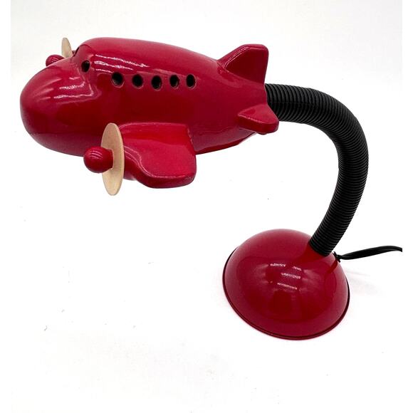 Vintage Dayton Hudson Airplane Kids Desk Lamp Red Aviation Gooseneck Deco Works - Picture 5 of 13